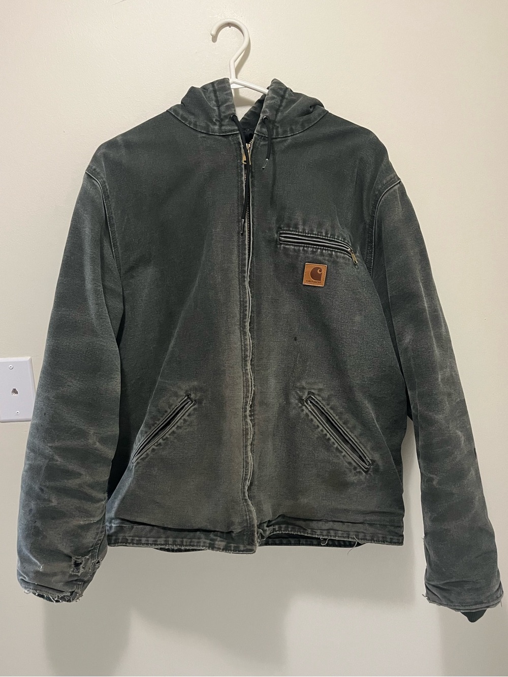 Carhartt J141 MOS Moss Green Sherpa Lined Hooded Sierra Jacket Large